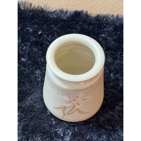 Studio Art Pottery Flower Ceramic Vase Stands 4.5" Signed - Picture 2 of 8